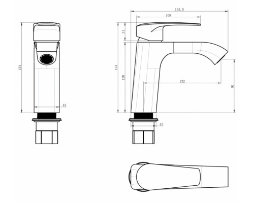 Cмеситель для раковины Grocenberg GB2022 Хром