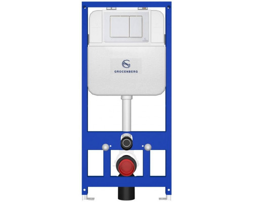 Инсталляция для унитаза с кнопкой для смыва Grocenberg GS3050-KP3080W белый