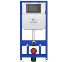 Инсталляция для унитаза с кнопкой для смыва Grocenberg GS3050-KM3080BG Графит