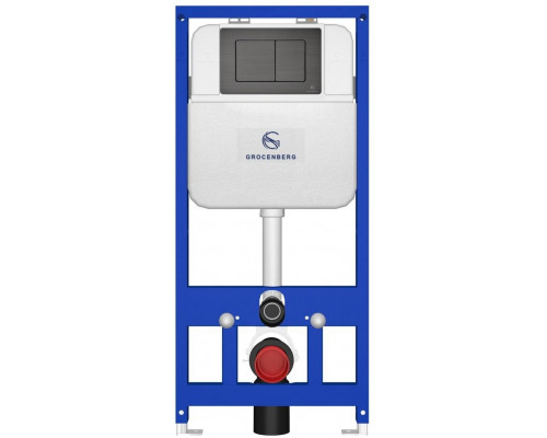 Инсталляция для унитаза с кнопкой для смыва Grocenberg GS3050-KM3080BG Графит