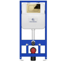 Инсталляция для унитаза с кнопкой для смыва Grocenberg GS3050-KM3080GO золото