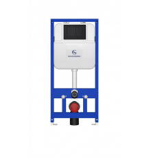 Инсталляция для унитаза с кнопкой для смыва Grocenberg GS3050-KM3080BL Черный матовый