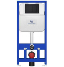 Инсталляция для унитаза с кнопкой для смыва Grocenberg GS3050-KM3080BL Черный матовый