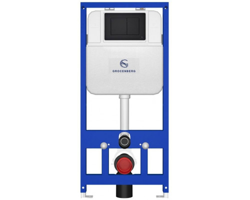 Инсталляция для унитаза с кнопкой для смыва Grocenberg GS3050-KM3080BL Черный матовый