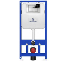 Инсталляция для унитаза с кнопкой для смыва Grocenberg GS3050-KP3080CR хром