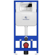 Инсталляция для унитаза с кнопкой для смыва Grocenberg GS3050-KP3080CR хром