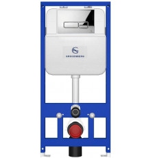 Инсталляция для унитаза с кнопкой для смыва Grocenberg GS3050-KP3060CR хром