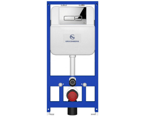 Инсталляция для унитаза с кнопкой для смыва Grocenberg GS3050-KP3060CR хром