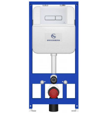 Инсталляция для унитаза с кнопкой для смыва Grocenberg GS3050-KP3060W  белый