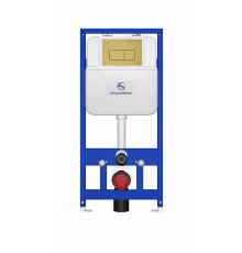 Инсталляция для унитаза с кнопкой для смыва Grocenberg GS3050-KM3070MG Матовое золото