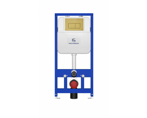 Инсталляция для унитаза с кнопкой для смыва Grocenberg GS3050-KM3070MG Матовое золото