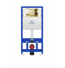 Инсталляция для унитаза с кнопкой для смыва Grocenberg GS3050-KM3070GO золото