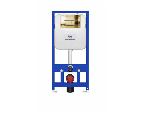 Инсталляция для унитаза с кнопкой для смыва Grocenberg GS3050-KM3070GO золото