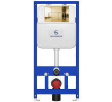 Инсталляция для унитаза с кнопкой для смыва Grocenberg GS3050-KM3070GO золото