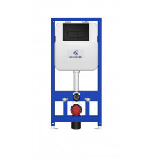 Инсталляция для унитаза с кнопкой для смыва Grocenberg GS3050-KM3070BL Черный матовый