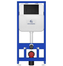 Инсталляция для унитаза с кнопкой для смыва Grocenberg GS3050-KM3070BL Черный матовый