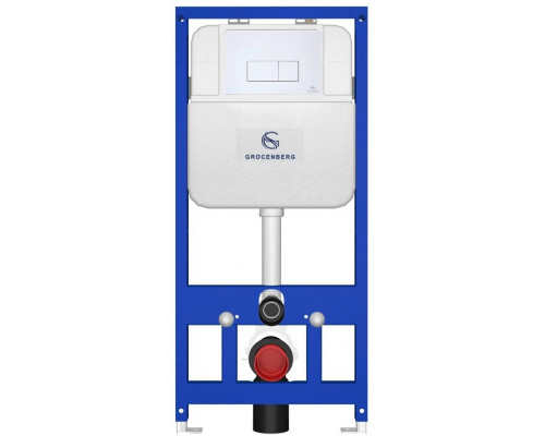 Инсталляция для унитаза с кнопкой для смыва Grocenberg GS3050-KP3070W белый