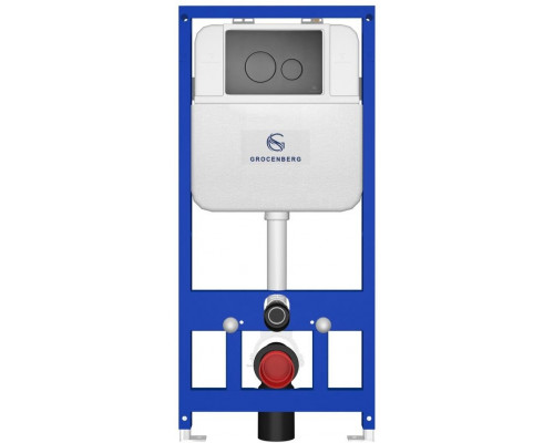 Инсталляция для унитаза с кнопкой для смыва Grocenberg GS3050-KM3090BG Графит