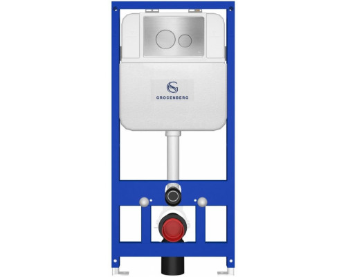 Инсталляция для унитаза с кнопкой для смыва Grocenberg GS3050-KM3090NK Никель