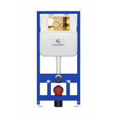 Инсталляция для унитаза с кнопкой для смыва Grocenberg GS3050-KM3090GO золото