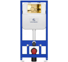 Инсталляция для унитаза с кнопкой для смыва Grocenberg GS3050-KM3090GO золото