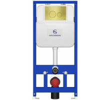 Инсталляция для унитаза с кнопкой для смыва Grocenberg GS3050-KM3090MG Матовое золото