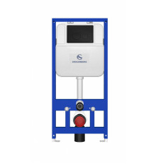 Инсталляция для унитаза с кнопкой для смыва Grocenberg GS3050-KM3090BL Черный матовый