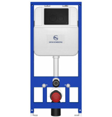 Инсталляция для унитаза с кнопкой для смыва Grocenberg GS3050-KM3090BL Черный матовый