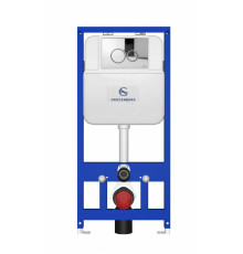 Инсталляция для унитаза с кнопкой для смыва Grocenberg GS3050-KP3090CR хром