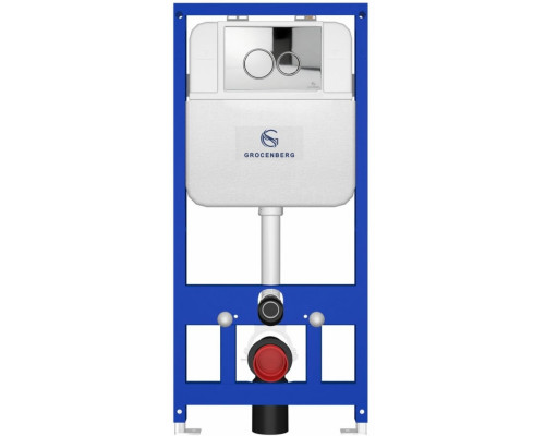 Инсталляция для унитаза с кнопкой для смыва Grocenberg GS3050-KP3090CR хром