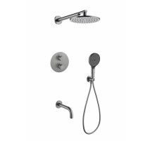 Душевая система скрытого монтажа Grocenberg GB5091 Графит с Термостатом