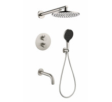 Душевая система скрытого монтажа Grocenberg GB5091 Никель с Термостатом