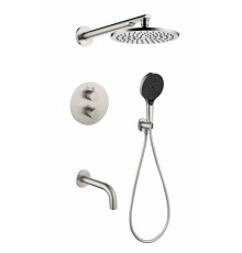 Душевая система скрытого монтажа Grocenberg GB5091 Никель с Термостатом
