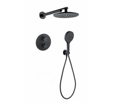 Душевая система скрытого монтажа Grocenberg GB5093 Чёрный матовый с Термостатом