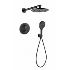 Душевая система скрытого монтажа Grocenberg GB5093 Чёрный матовый с Термостатом