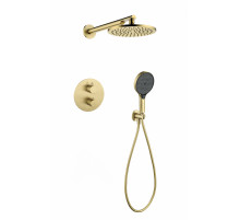 Душевая система скрытого монтажа Grocenberg GB5093 Матовое золото с Термостатом