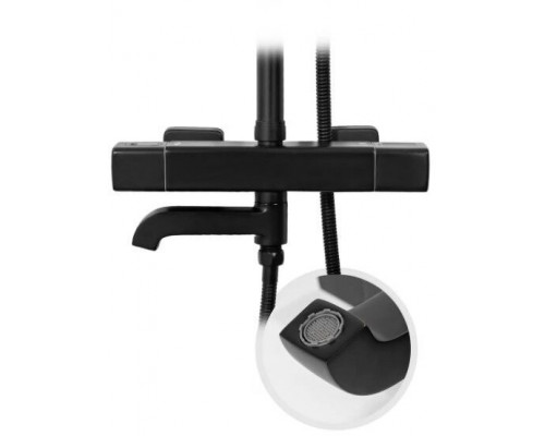 Душевая система с термостатом Grocenberg GB7005 Черный матовый