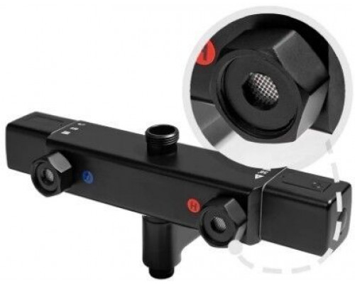 Душевая система с термостатом Grocenberg GB7005 Черный матовый