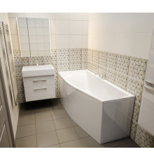 Ванна из литьевого мрамора Astra-Form Скат 170х75 см (левая) с ножками в комплекте