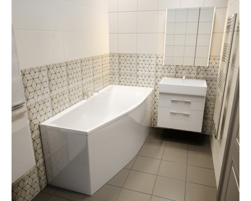 Ванна из литьевого мрамора Astra-Form Скат 170х75 см (правая) с ножками в комплекте