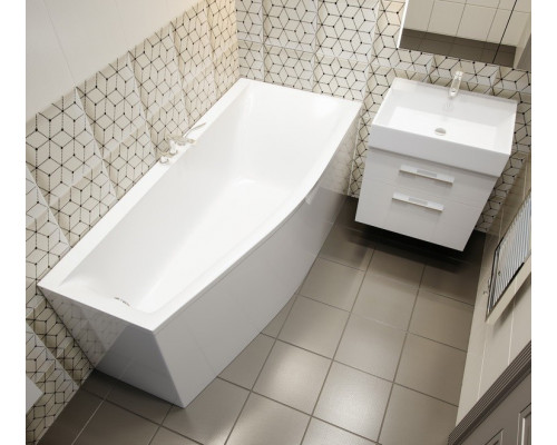 Ванна из литьевого мрамора Astra-Form Скат 170х75 см (правая) с ножками в комплекте