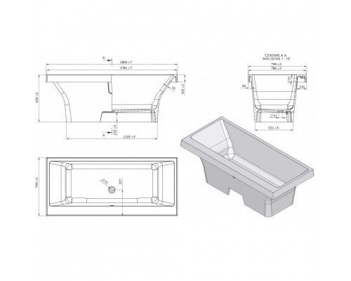 Ванна из литьевого мрамора Astra-Form Капри 180x80 см