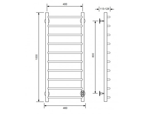 Полотенцесушитель электрический с/т Comfysan Scola EC-10 100/40, белый