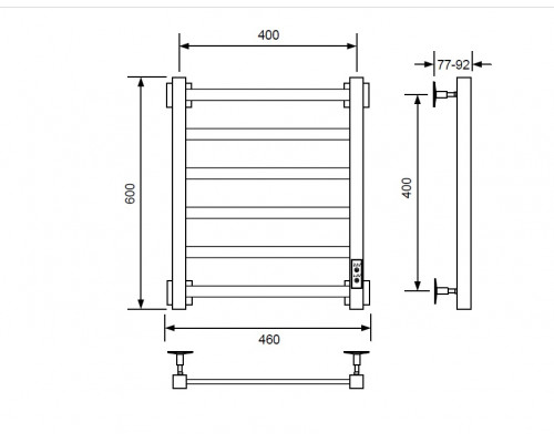 Полотенцесушитель электрический с/т Comfysan Roma-K EC-6 60/40, белый