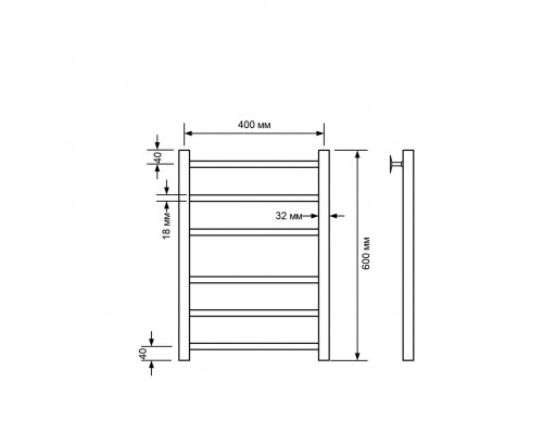 Полотенцесушитель водяной Comfysan Noumi W-6 60/40, хром