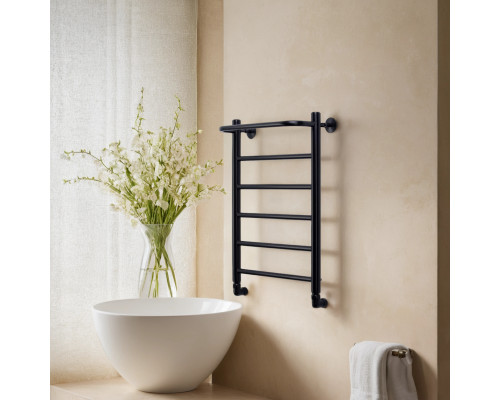 Полотенцесушитель водяной Comfysan Capri W-6 60/40 с полкой, черный