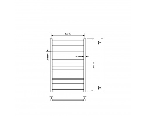 Полотенцесушитель водяной Comfysan Pioli-K W-8 80/50, белый
