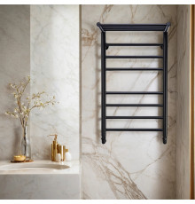Полотенцесушитель водяной Comfysan Luce W-8 80/50 с полкой, черный