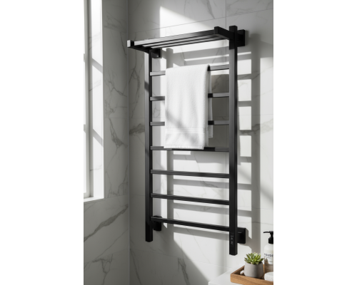 Полотенцесушитель электрический с/т Comfysan Marte-K EC-8 100/50 с полкой, черный