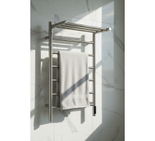 Полотенцесушитель электрический с/т Comfysan Стелла (Stella) EC-7 80/50 с полкой, никель, гальваника